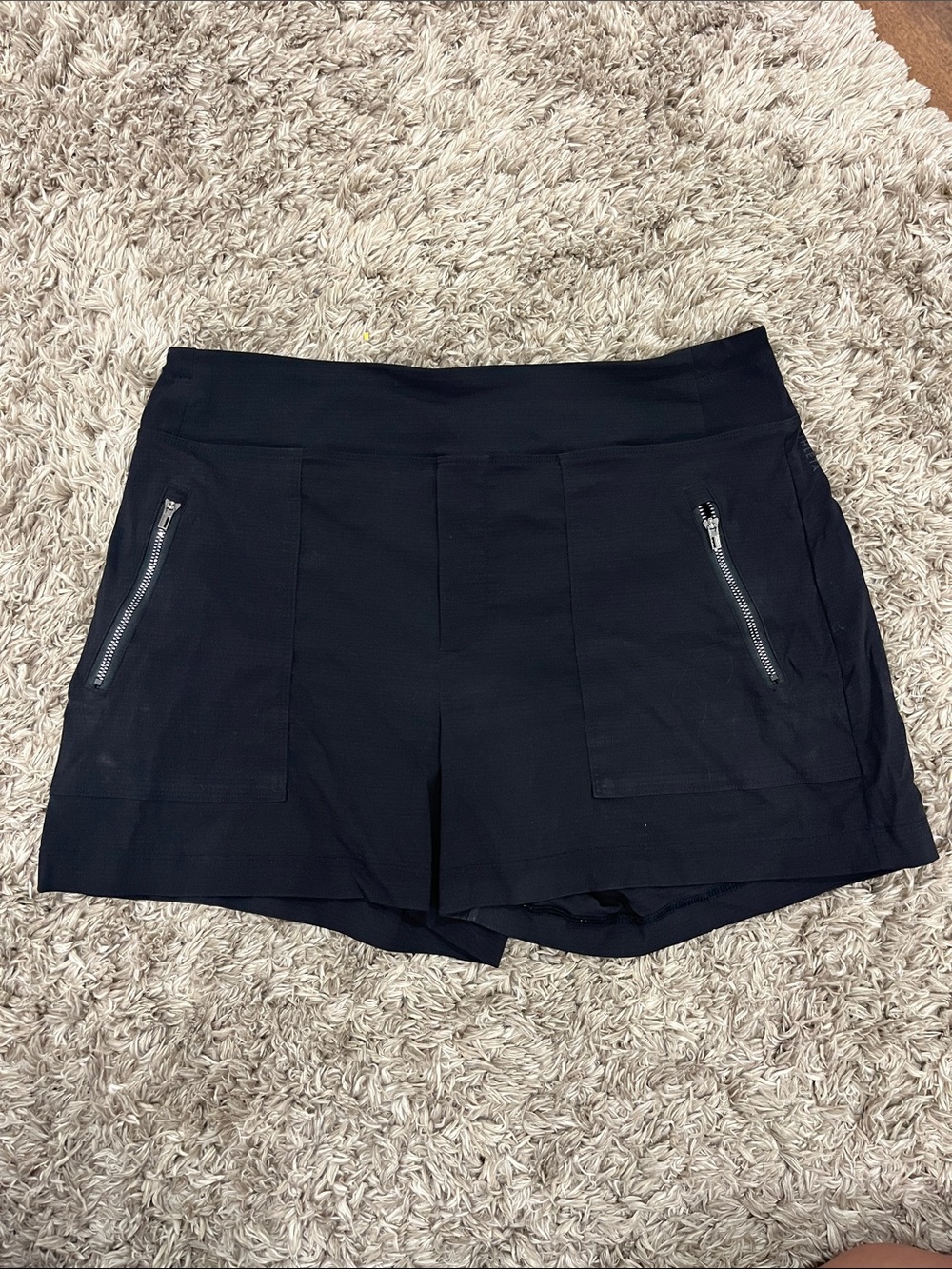 Athleta Black Athletic Zip-Pocket Shorts